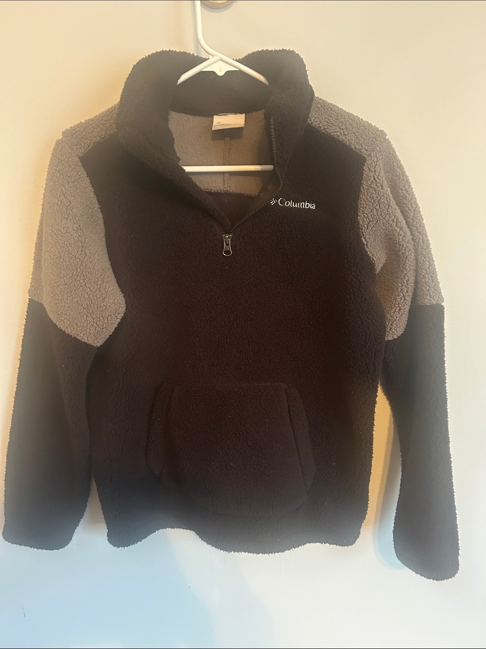 Columbia Black and Gray Sherpa Half-Zip Fleece Pullover